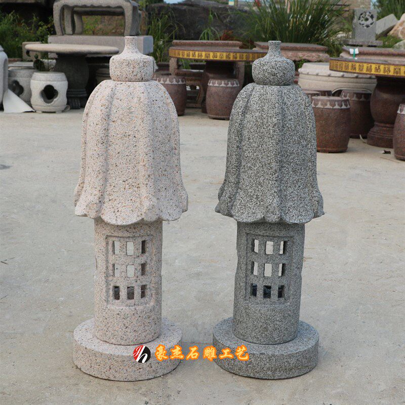 中式石头灯天然石灯复古户外日式庭院石灯笼园林景观石灯装饰灯笼