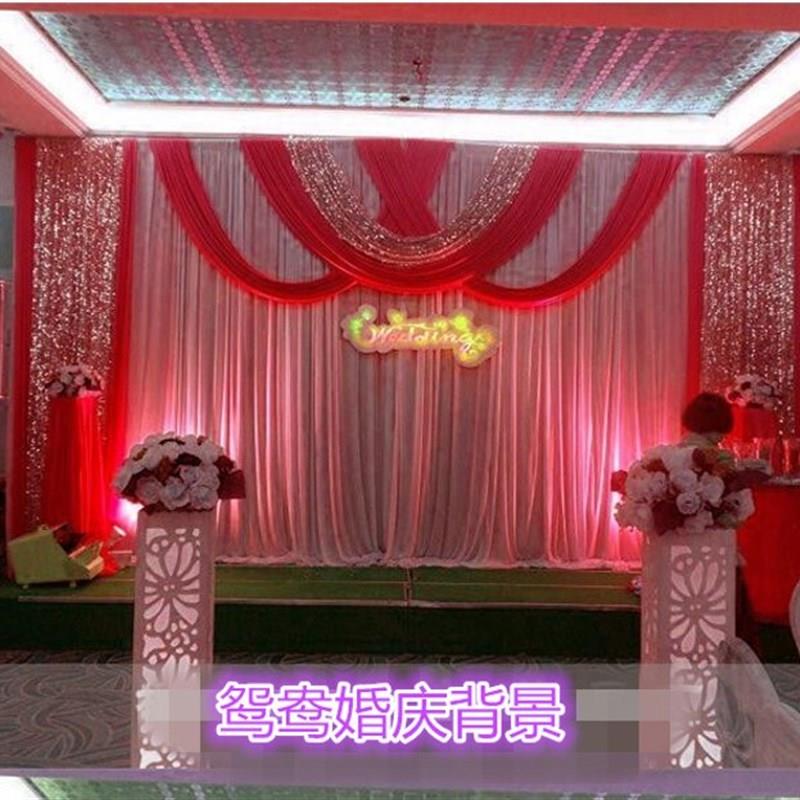新款婚庆道具婚庆背景纱幔布置婚礼舞台布置沙幔婚庆布幔装饰用品