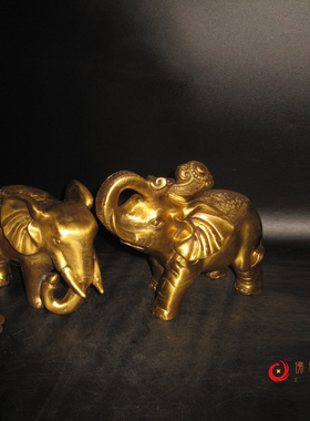 包邮纯铜大象摆件招财吸水象乔迁开业装饰礼品客厅酒柜玄关装饰品