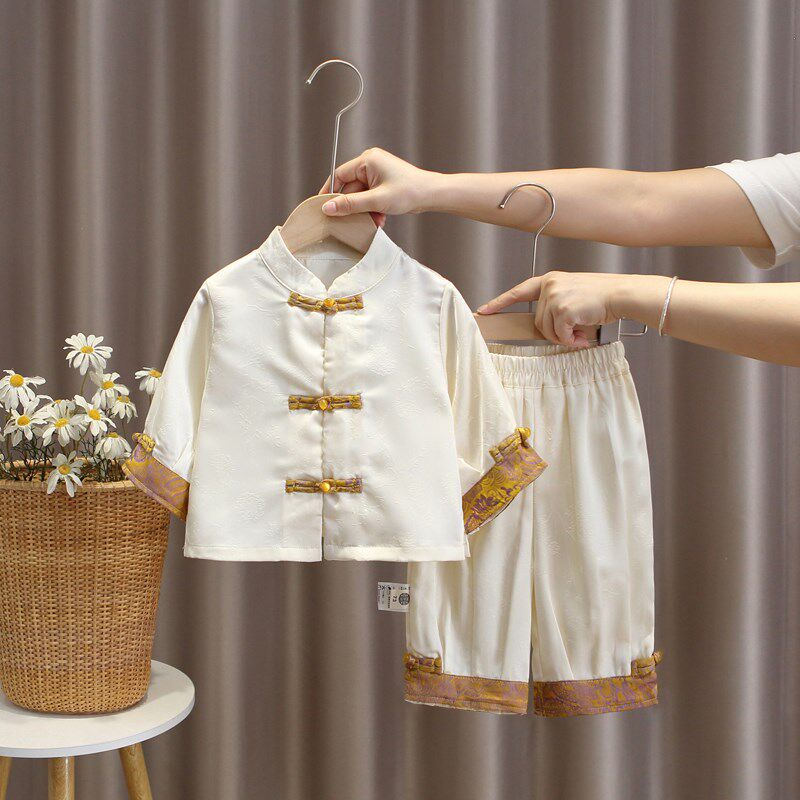 宝宝周岁礼服春秋套装男宝抓周服女宝中式唐装婴儿一岁生日宴衣服