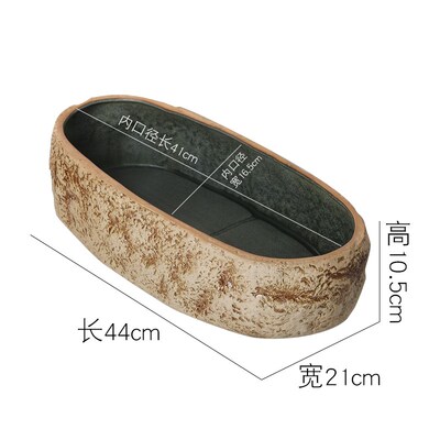 铜钱草水仙碗莲睡莲花盆陶瓷创意仿石头无孔水培水养专用盆特大号