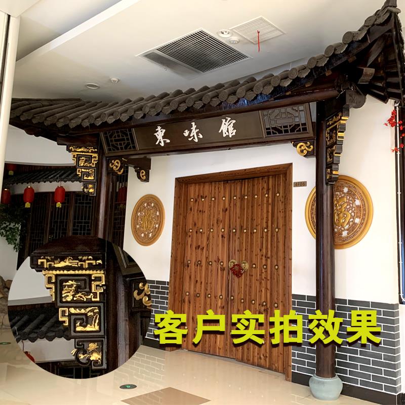 东阳木雕实木手工雕花牛腿中式雀替柱头仿古寺庙祠堂梁托角花定制