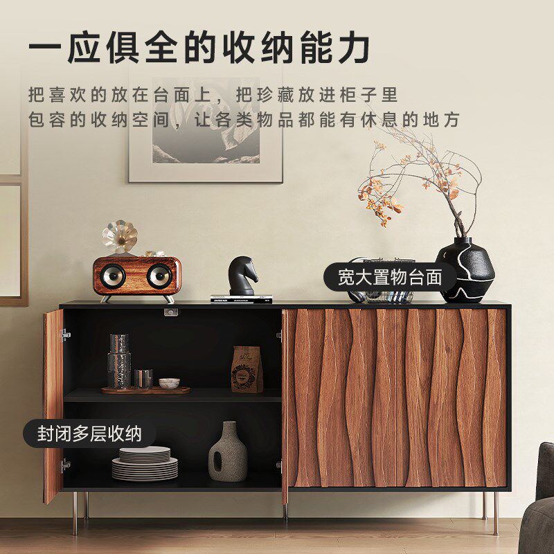 高端中古实木餐边柜客厅靠墙装饰柜斗柜玄关电视柜极简落地矮柜子