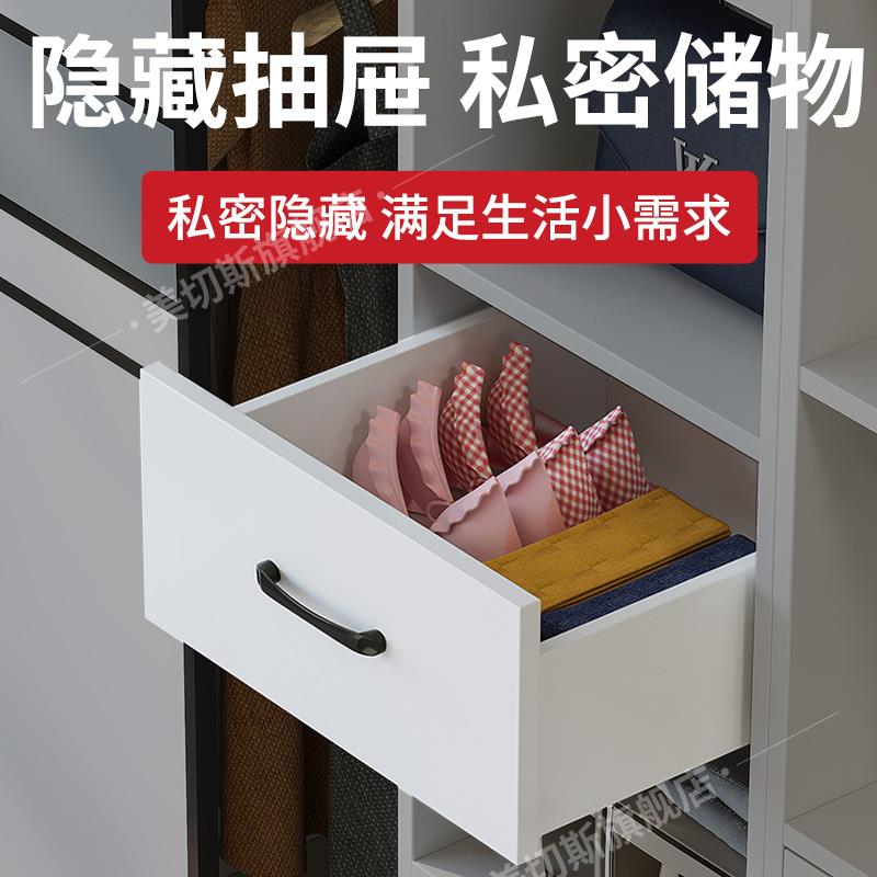 实木家用卧室推拉门经济储物柜简约儿童免安装移门加深60cm衣柜