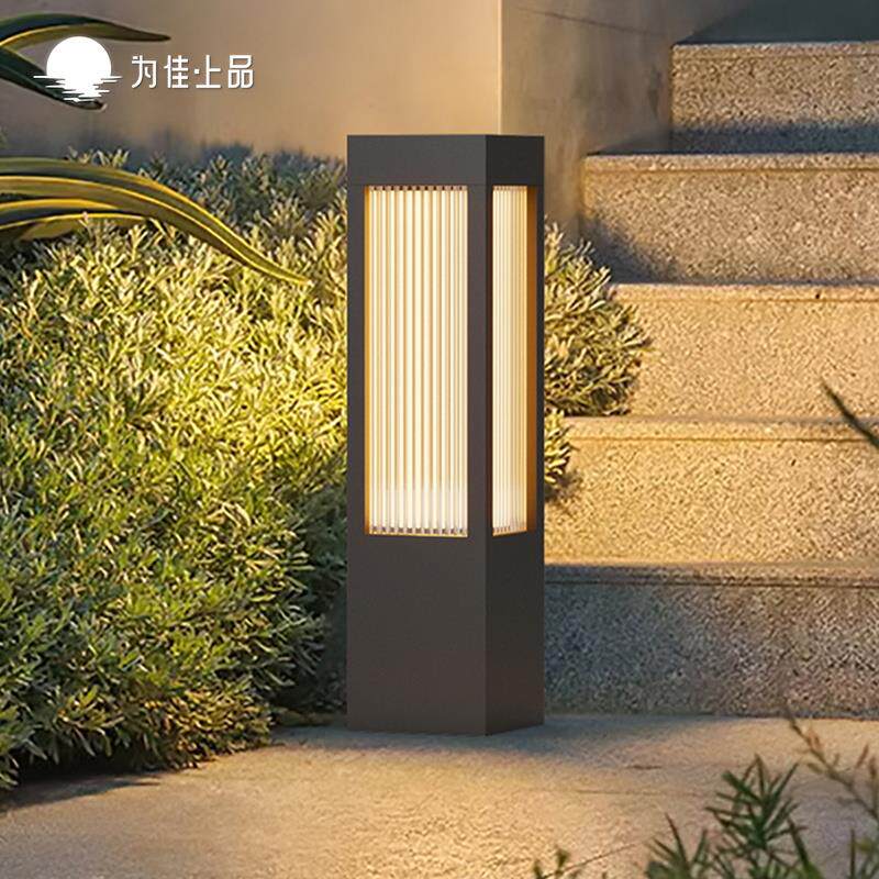 户外草坪灯落地灯防水庭院路灯太阳能灯新型别墅网红方形led地灯