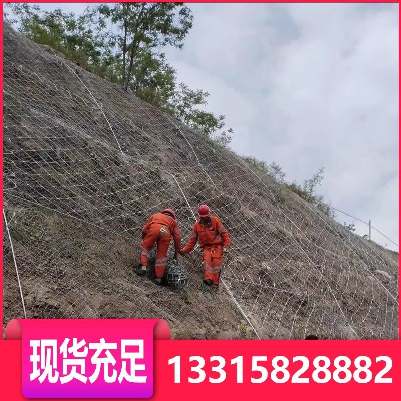 主动边坡防护网SNS柔性防落石钢丝安全网公路护坡固土矿山绿化网