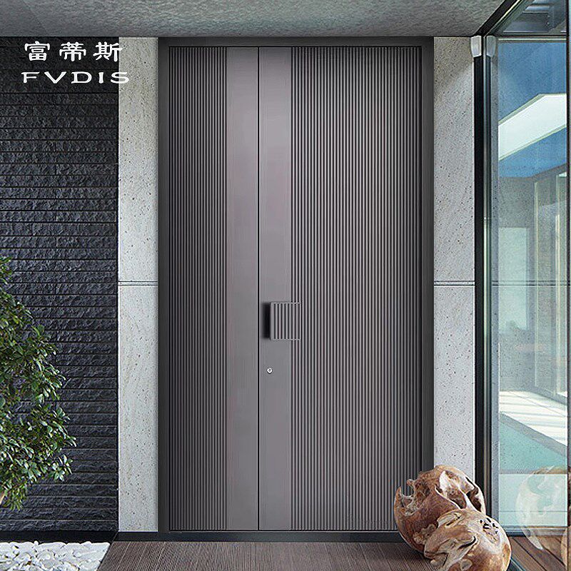 防爆别墅大门铸铝门双开中式现代子母门入户门家用铜门防盗门定制