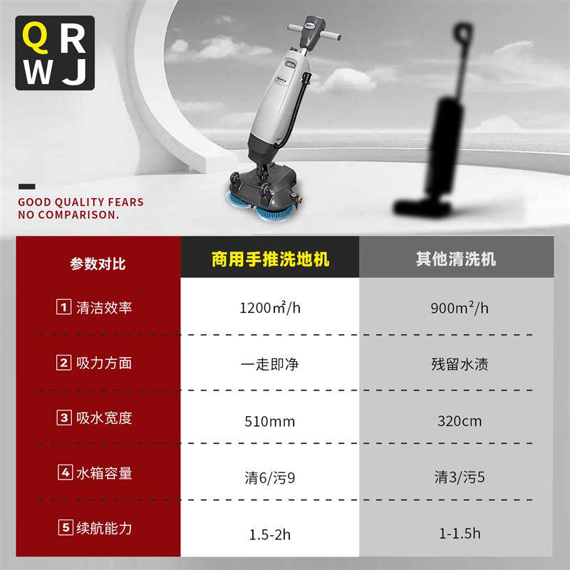 威洁师洗地机商用工业车间商场工厂电线手推式洗吸刷拖一体扫地机