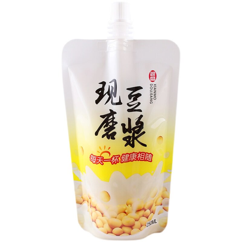 商用一次性现磨豆浆袋外送打包袋热饮奶茶耐高温可携式密封自立袋