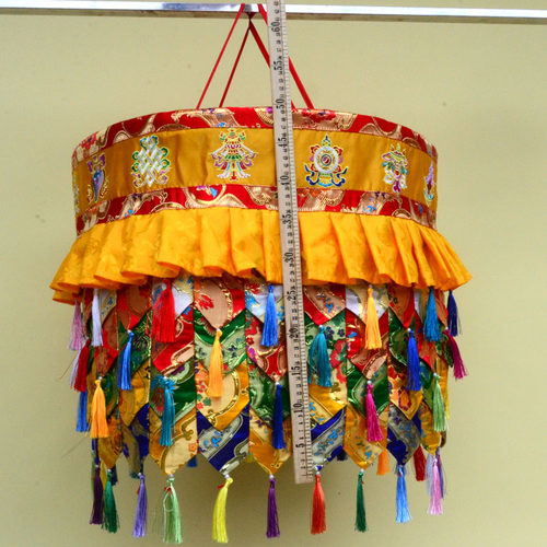 藏族特色室内装饰寺庙佛堂布置宝伞藏式绣八吉祥胜利幢幡佛顶宝盖