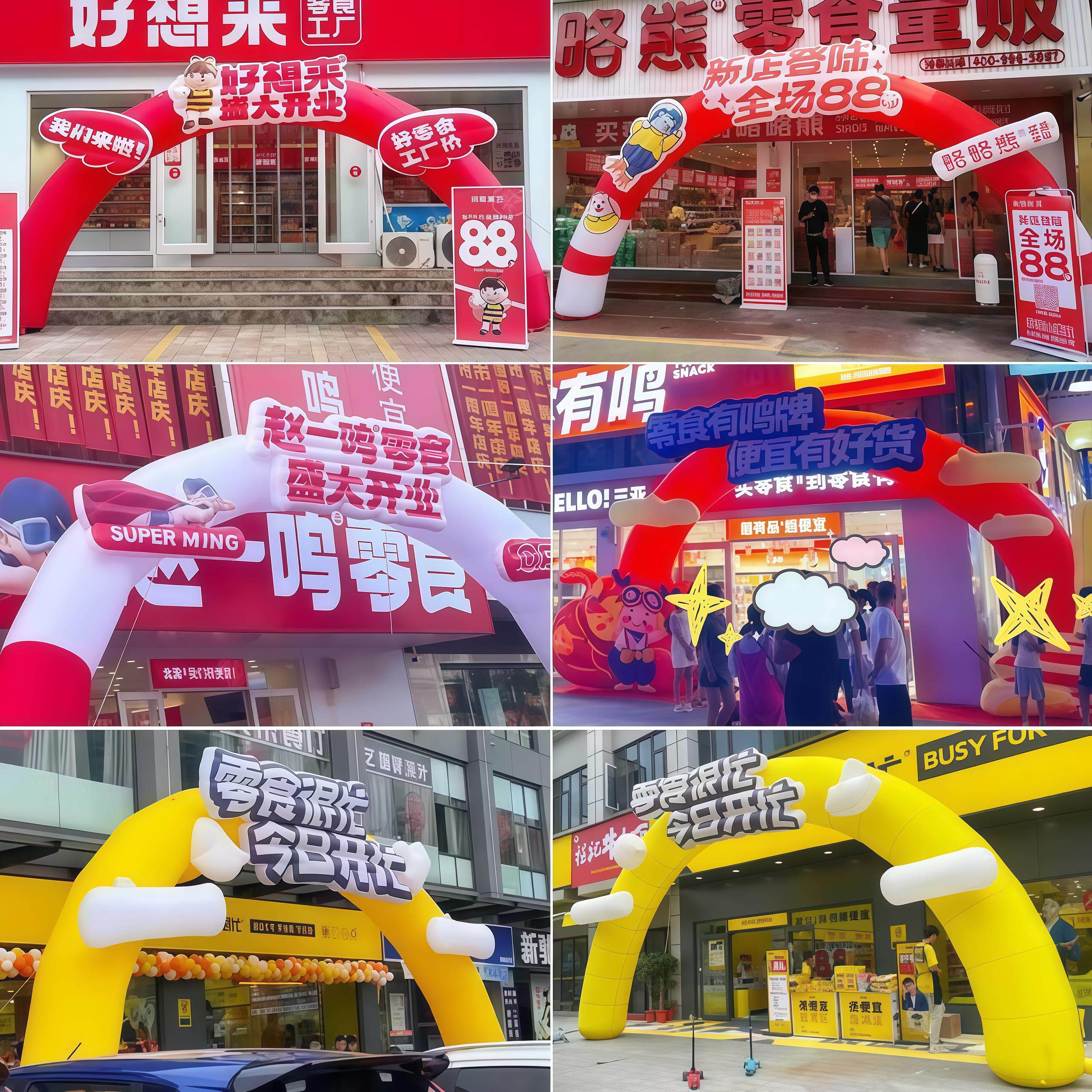 定制充气拱门卡通气模活动面包节日开学装饰美陈商场风景区乐园露