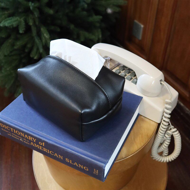 复古皮革牛皮餐巾盒纸巾盒leather tissue box