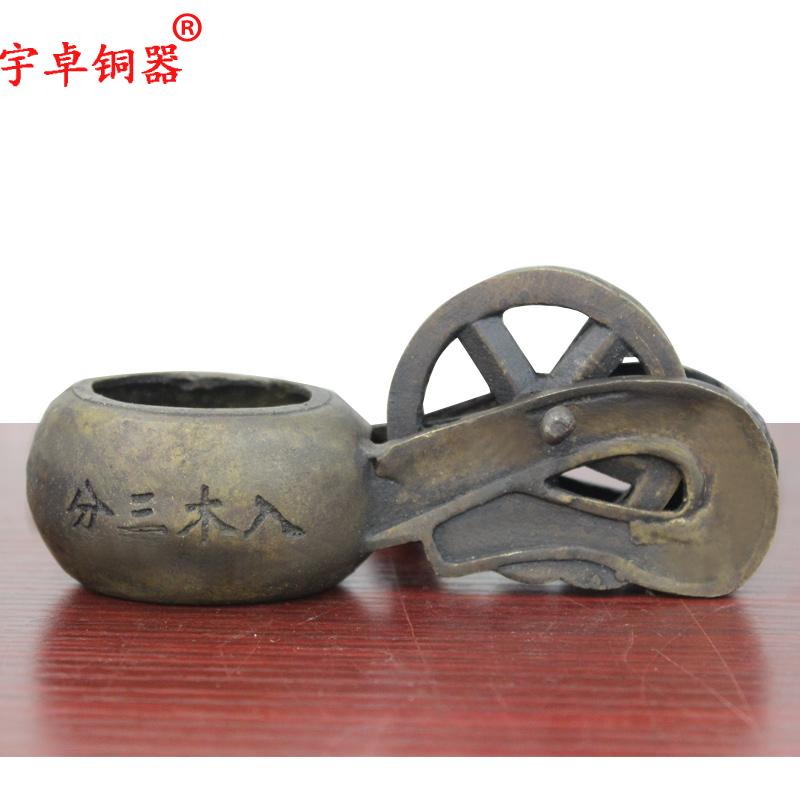 宇卓铜器纯铜墨斗黄铜墨斗龙纹墨斗木工用具工艺品摆件