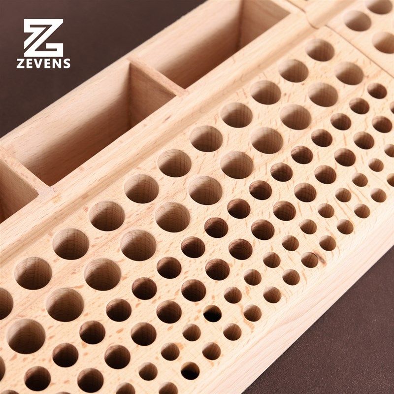 皮革工具架 升级款带方槽 榉木材质 工具整理盒 DIY钱包制作工具