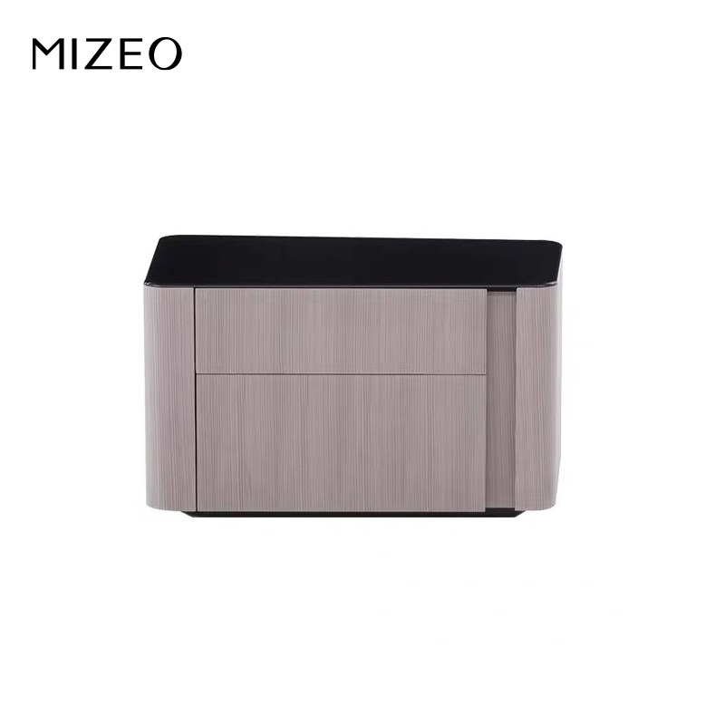 MIZEO 意式极简床头柜集合款 实木烤漆主次卧床边柜 双人床边几