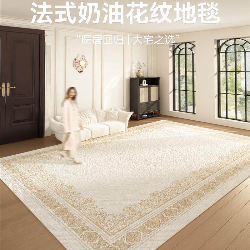 法式素色地毯客厅2025新款免洗可擦欧式房间卧室沙发茶几地垫家用