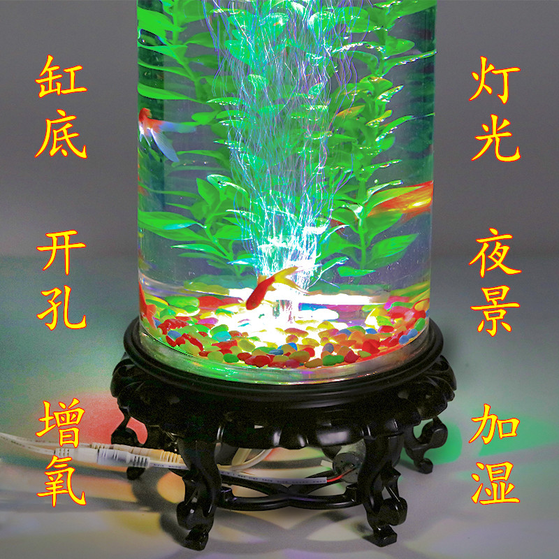 轻奢鱼缸客厅小型玻璃金鱼缸电视柜立式落地立体式鱼缸家用小鱼缸