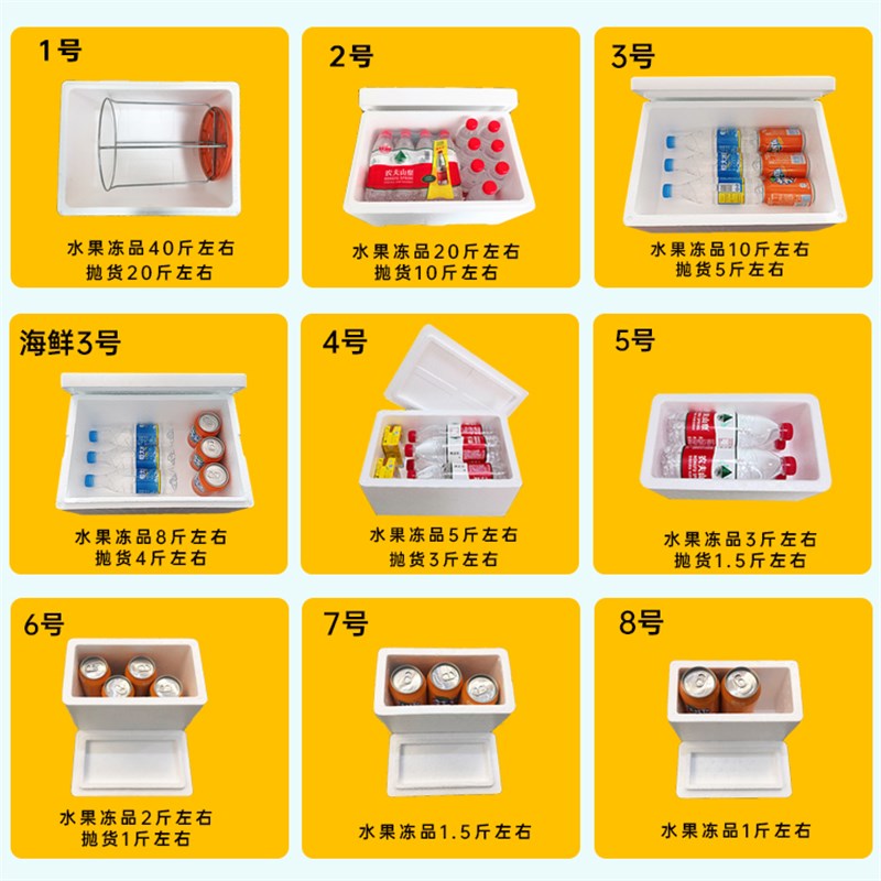 邮政3号高泡沫箱保温 10斤水果生鲜海鲜冻食品冰袋冷藏箱子大号批