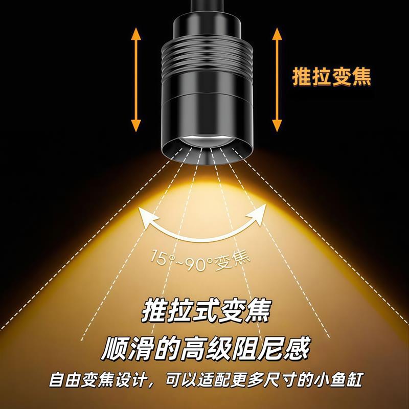 鱼缸灯南美鱼缸射灯全光谱水草水族观赏Led灯乌龟晒背电龙鱼缸灯图片