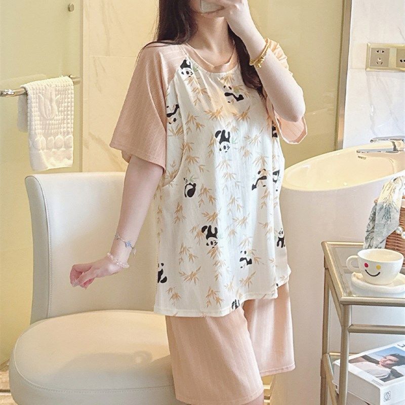 新款短袖月子服产后哺乳期母乳喂奶睡衣夏季孕妇家居服套装可外穿