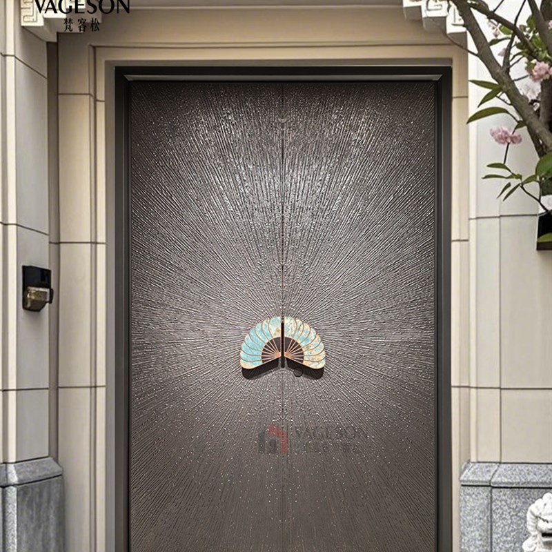 别墅大门双开门入户铸铝农村自建房进户对开子母防盗庭院定制