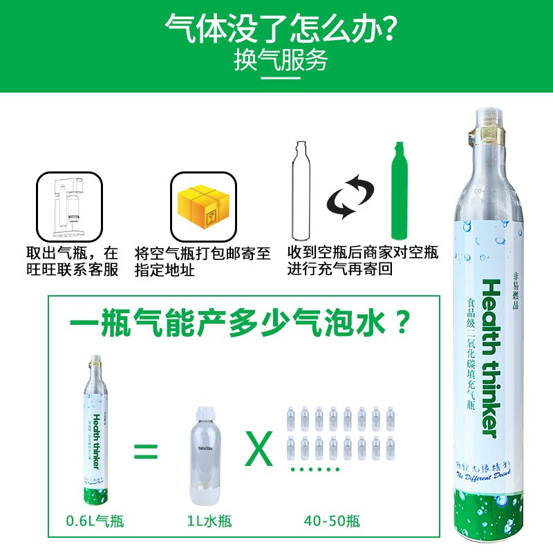思科尼诗气泡水机苏打水机家用可乐汽水机气泡机奶茶店商用打气机