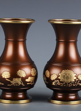 纯铜佛具套装供佛用品家用全套敬神铜香炉供水杯供果盘花瓶供佛灯