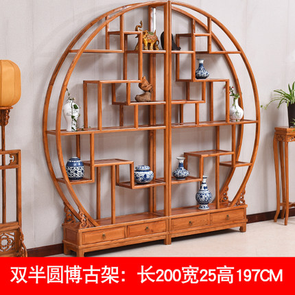 博古架实木中式多宝阁茶叶柜窄小型古董架子客厅玄关隔断柜置物架
