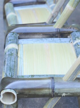 老式竹椅子纯手工靠背椅阳台夏季凉家用藤竹编椅儿童竹制小换鞋凳