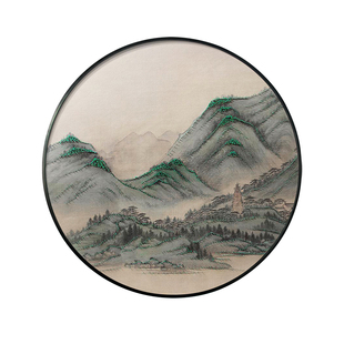连绵山景立体实物画钉子画入户画玄关背景装饰画客厅画饭厅过道画