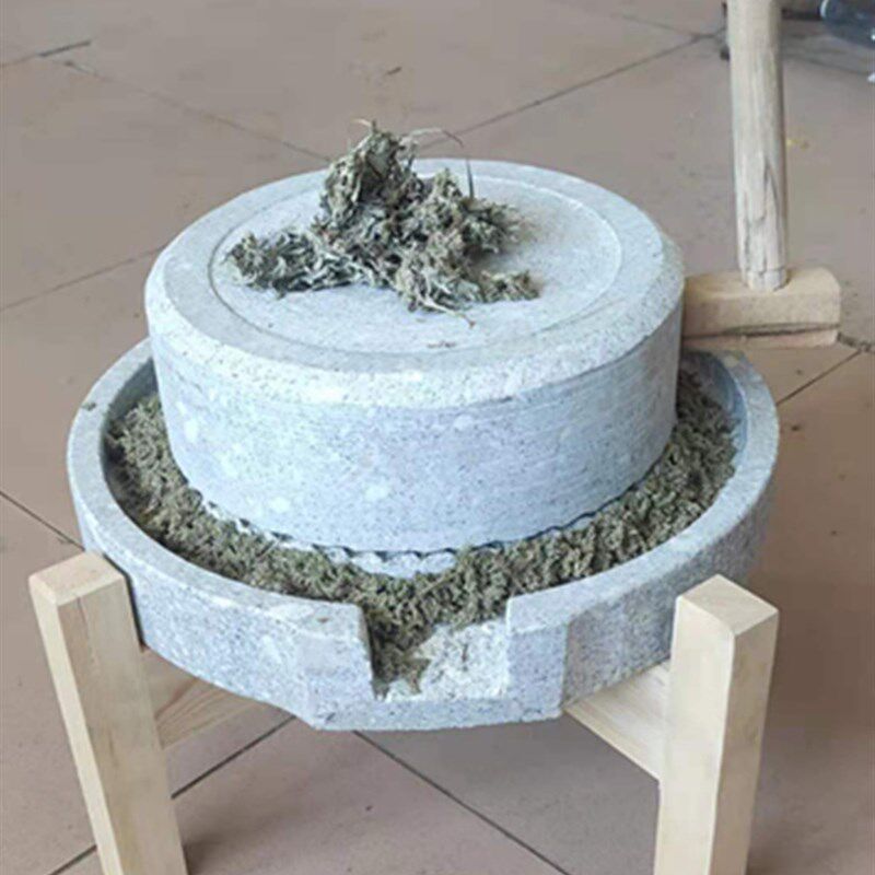 天然石家用艾绒石磨 手动艾绒石磨 养生店专用艾绒手动石磨