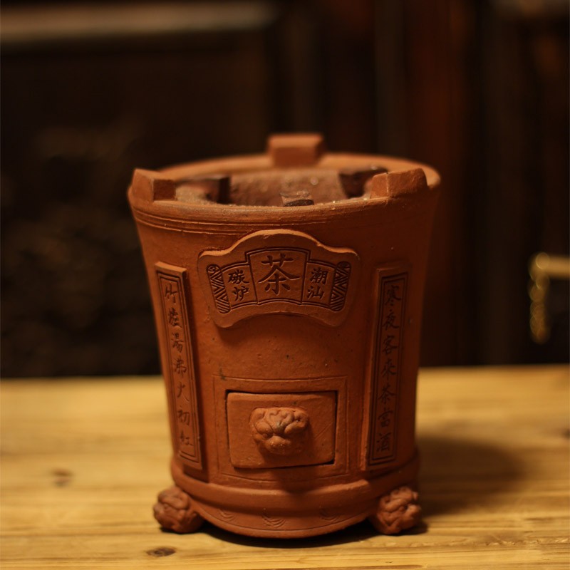 红泥电陶炭炉家用煮烹茶烧水陶土老式手工户外养生陶壶小风炉