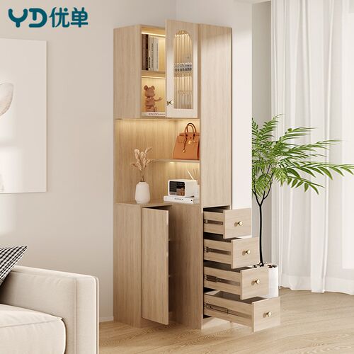 沙发边柜一体转角柜L型储物柜酒柜60CM客厅墙角柜餐边柜2F77