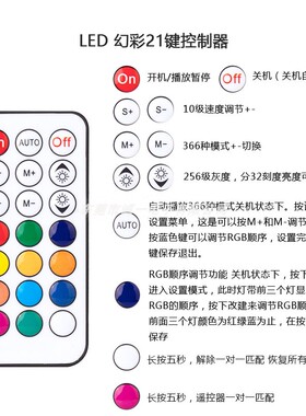 LED全彩灯带WS2813/2815/2818断点续传RGB简易遥控无线RF控制器