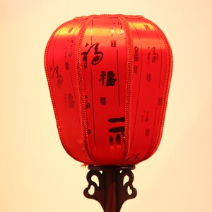 中式台灯卧室床头客厅布艺实木复古仿古喜庆结婚灯饰红色陪嫁礼物