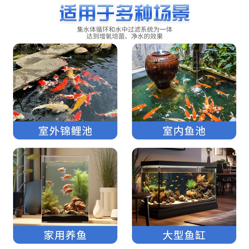鱼缸过滤器净水循环三合一系统整套周转箱滴流盒鱼池底滤小型沉淀
