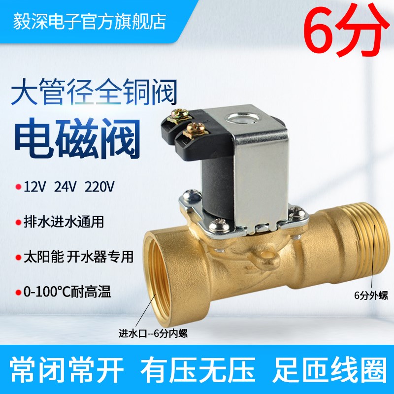 饮水机配件配大全开水器茶吧电磁阀直饮机进水阀上水dc12常闭全铜图片