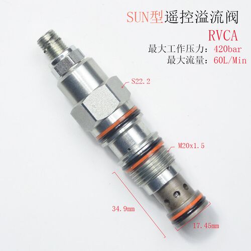 SUN型遥控溢流阀RVCA LAN LCN LWN螺纹插装RVBA
