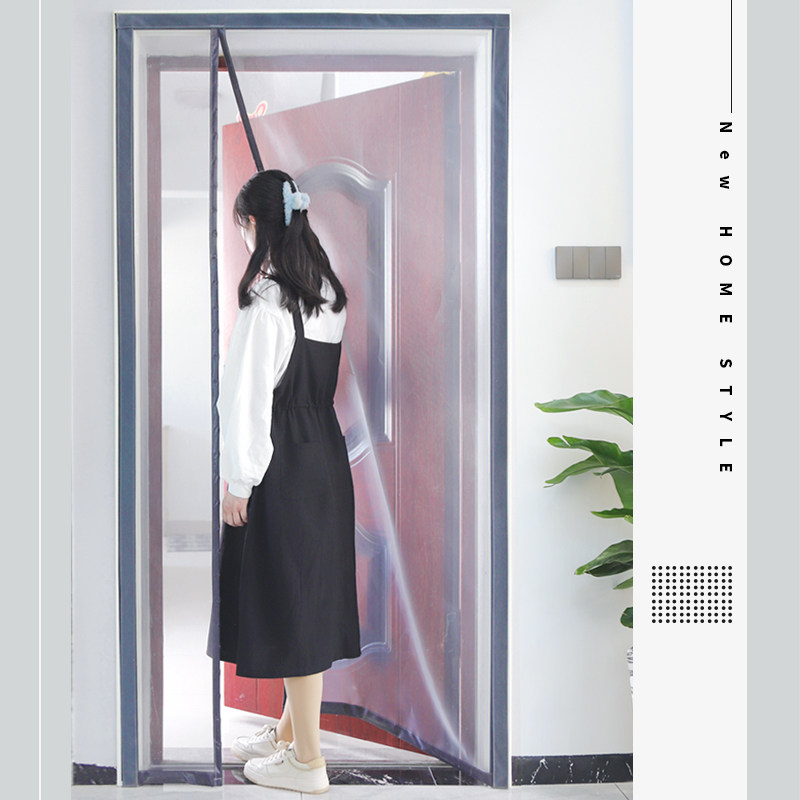 侧开门帘防蚊纱帘磁性加密家用防蝇子通风魔术贴沙窗网纱门入户门