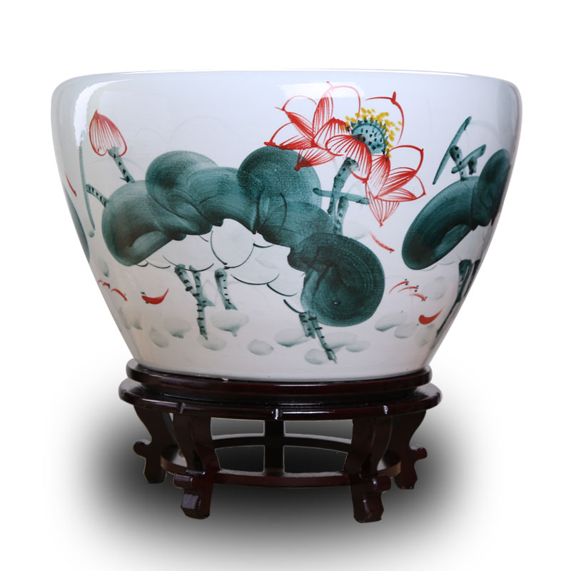 景德镇陶瓷器养金鱼缸创意特大小号乌龟缸水族箱养睡莲花盆荷花