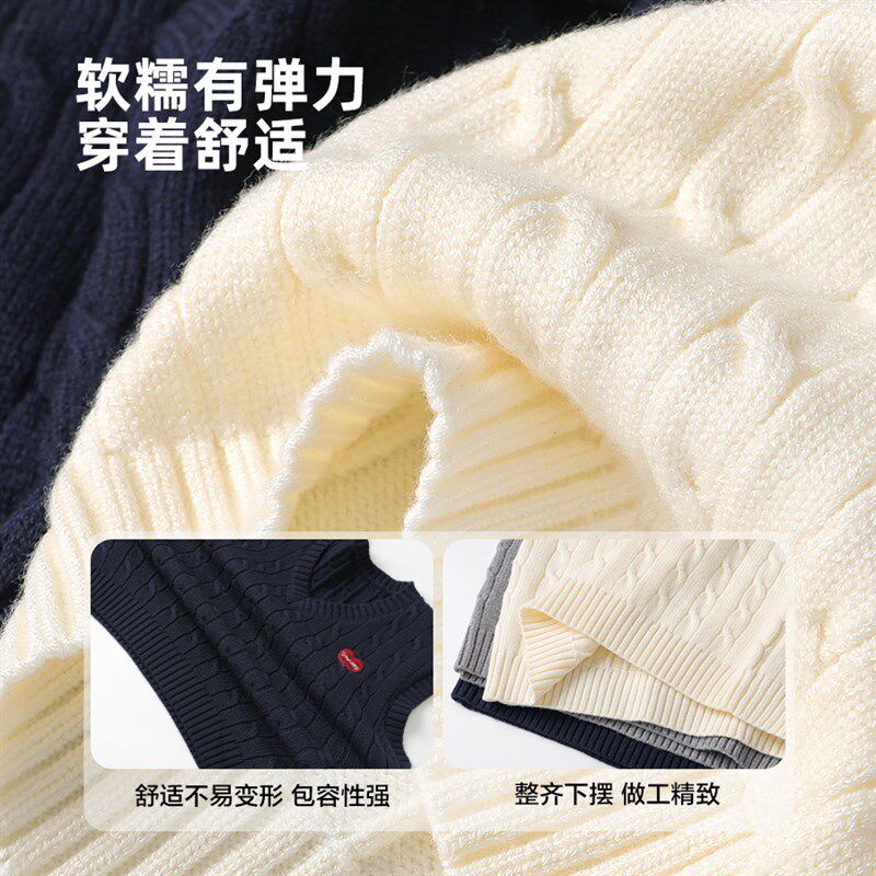 右欧儿童马甲男童针织背心学院风洋气2025春季新品童装女童毛衣