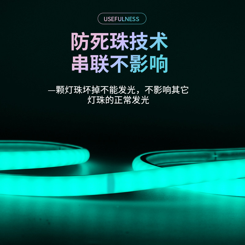 灯带led七彩客厅吊顶霓虹家用遥控七彩变色户外超亮防水灯条220V