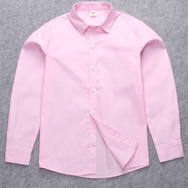 幼儿园小学校服班服表演合唱毕业儿童男女纯棉长短袖纯白粉色衬衫