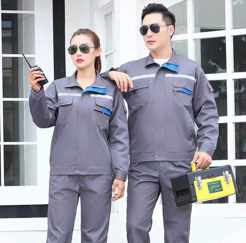 双层秋冬工作服套装男耐磨上衣劳动厂电焊工地工人蓝色劳保服工装