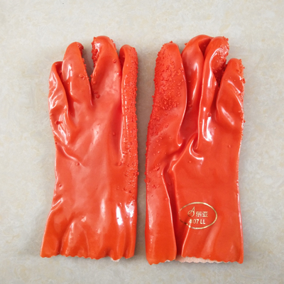 手套807防滑水杀鱼耐磨耐酸碱浸塑橡胶工业劳保手套机械渔业批 发