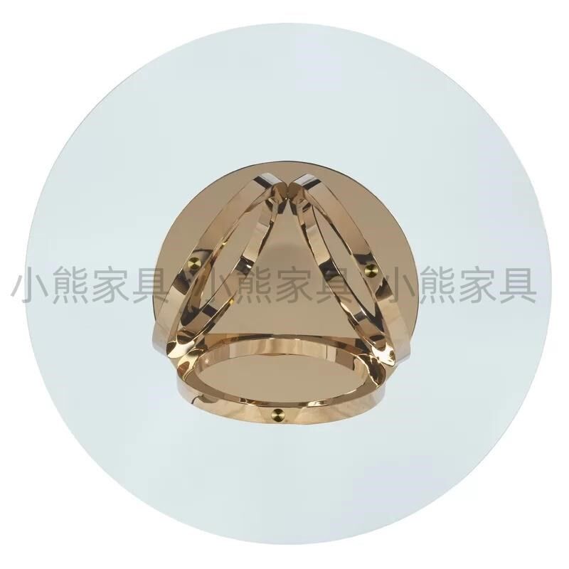 意式极简钢化玻璃圆桌不锈钢家用圆形餐桌椅组合设计师推荐会客桌