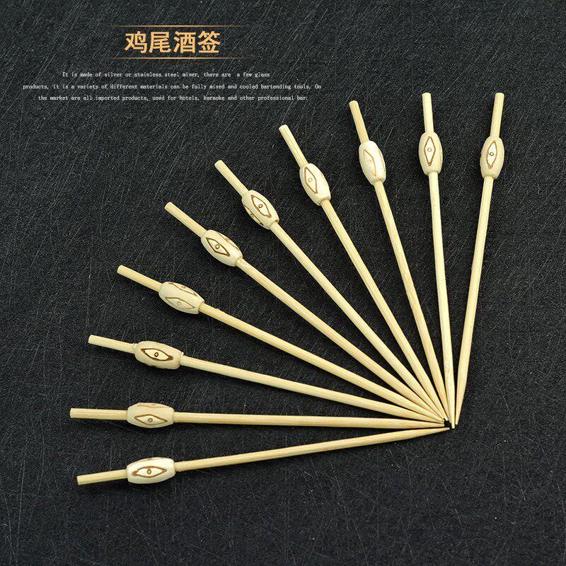 水果签水果叉时尚创意花式打结竹签鸡尾酒签果针