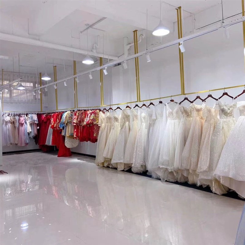 金色婚纱吊架影楼工作室礼服秀禾服陈列货架男女装店吊顶悬挂衣架