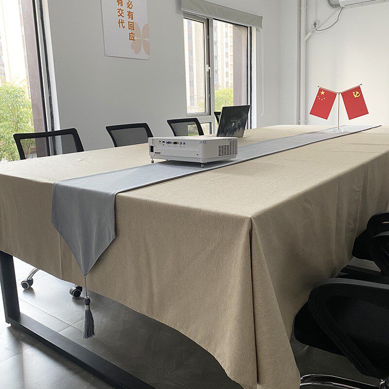 防水防油加大尺寸特大会议桌布展台甜品台活动乒乓球桌高级感台布