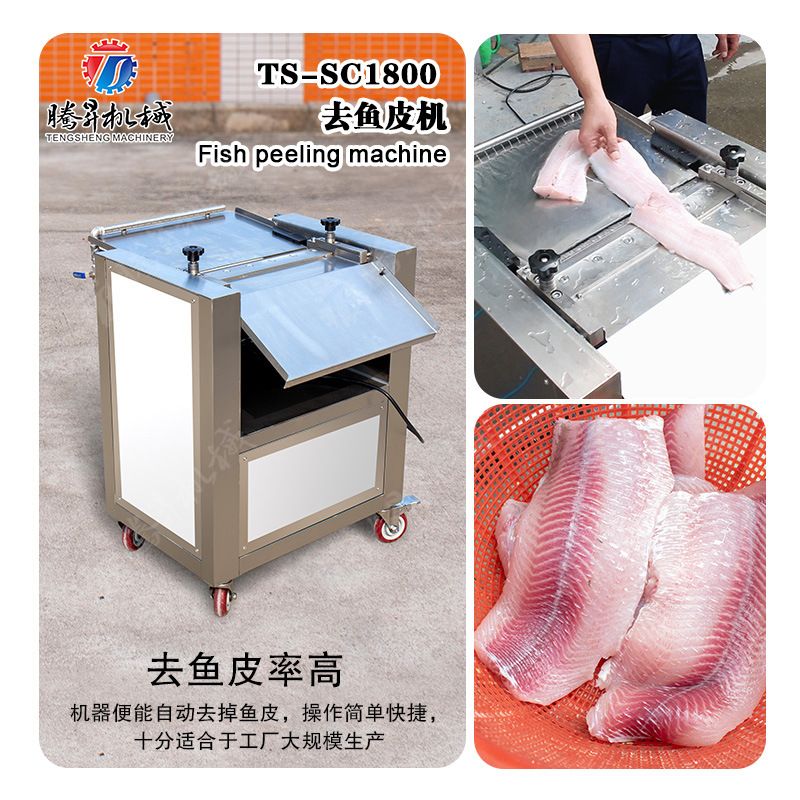 鱼类加工机械设备 不锈钢去鱼皮机 罗非草鱼鱿鱼去皮机  腾昇直销
